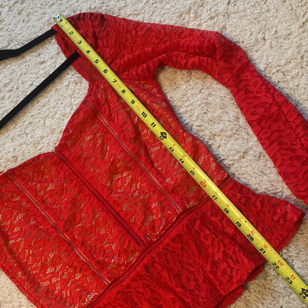Red lace top - Picture 6 of 12